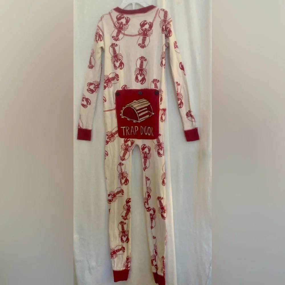 Lazy One Kids Red Lobster Print One-Piece Pajamas Size 8